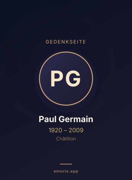 Gedenkportrait von Paul Germain