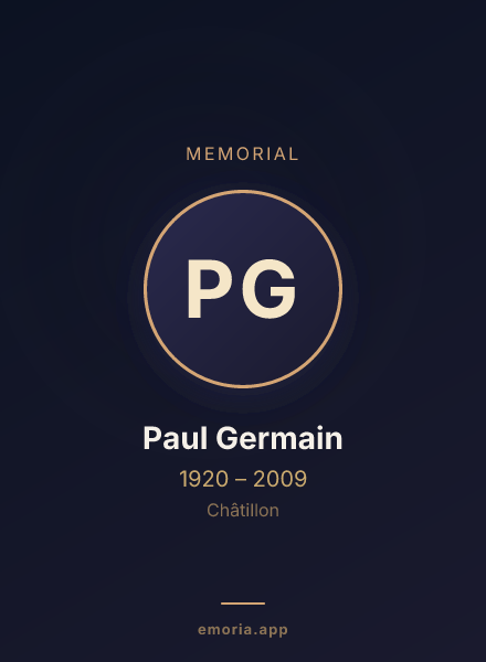 Memorial portrait of Paul Germain