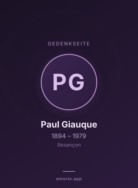 Gedenkportrait von Paul Giauque