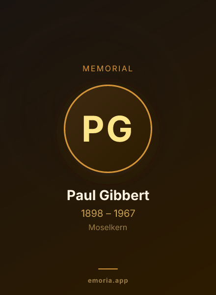 Memorial portrait of Paul Gibbert