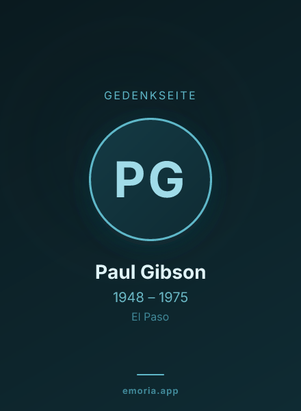 Gedenkportrait von Paul Gibson