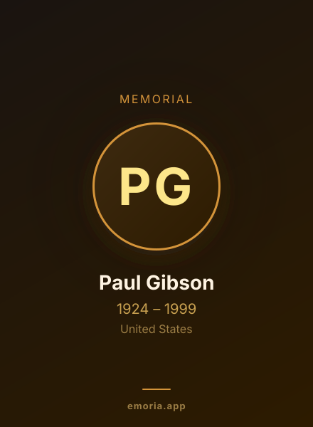 Memorial portrait of Paul Gibson