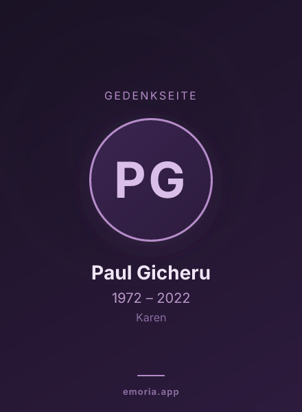 Gedenkportrait von Paul Gicheru