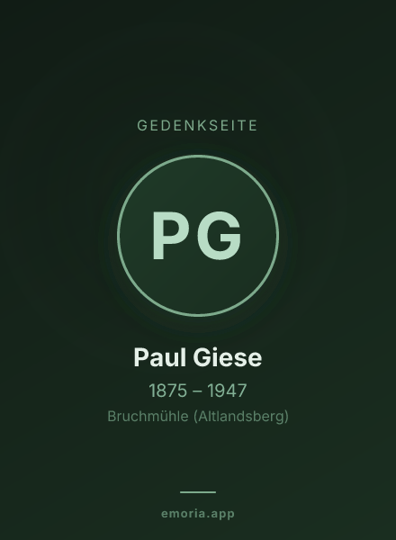 Gedenkportrait von Paul Giese