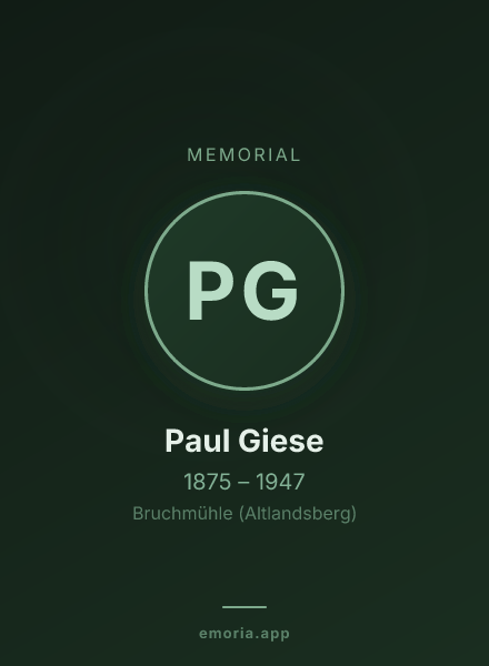 Memorial portrait of Paul Giese