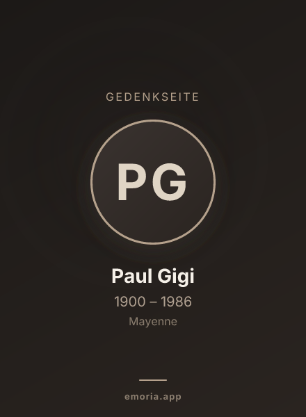 Gedenkportrait von Paul Gigi