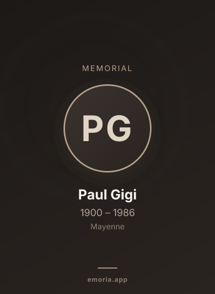 Memorial portrait of Paul Gigi