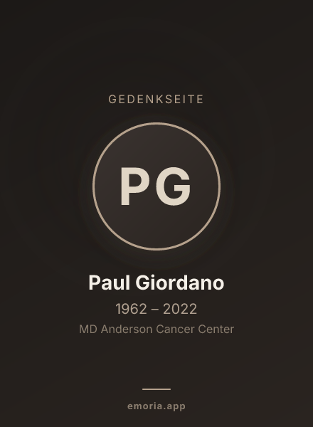 Gedenkportrait von Paul Giordano