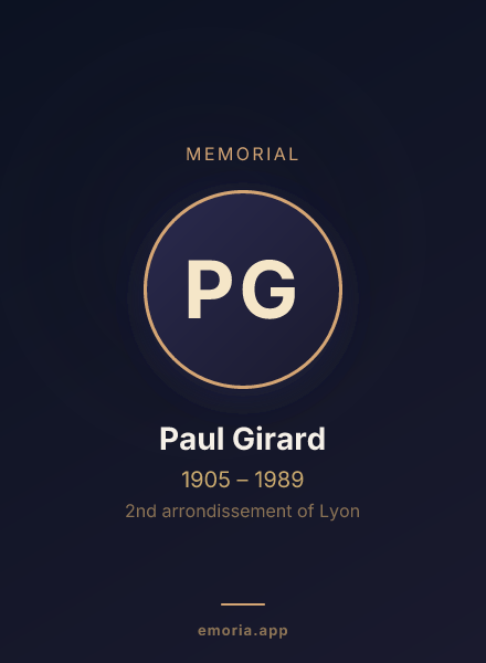 Memorial portrait of Paul Girard
