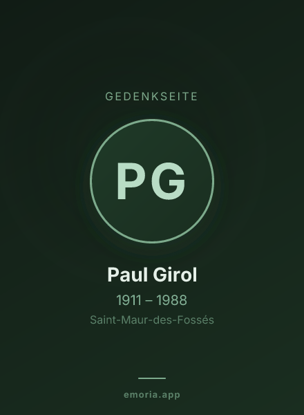 Gedenkportrait von Paul Girol