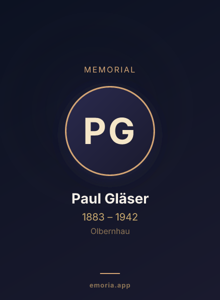 Memorial portrait of Paul Gläser