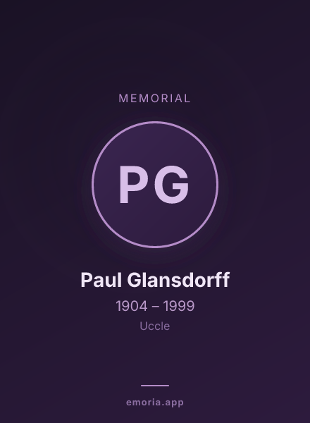 Memorial portrait of Paul Glansdorff