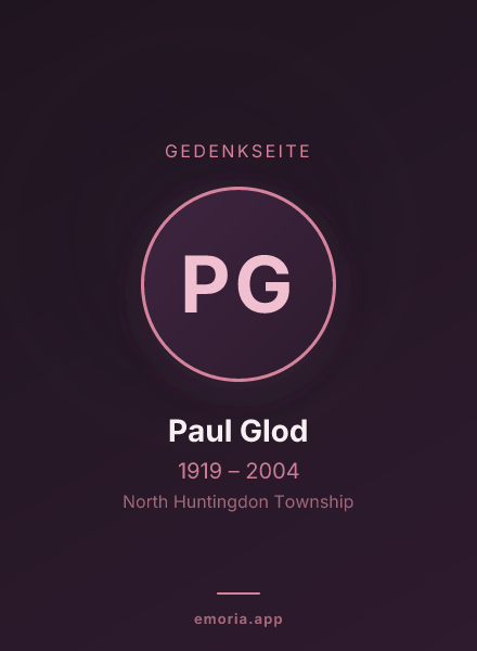 Gedenkportrait von Paul Glod