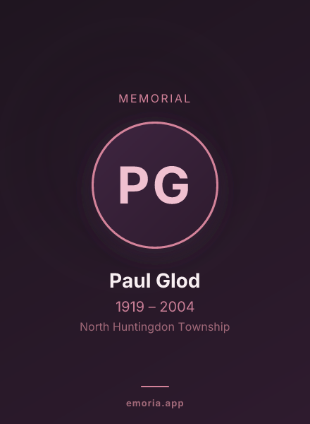 Memorial portrait of Paul Glod