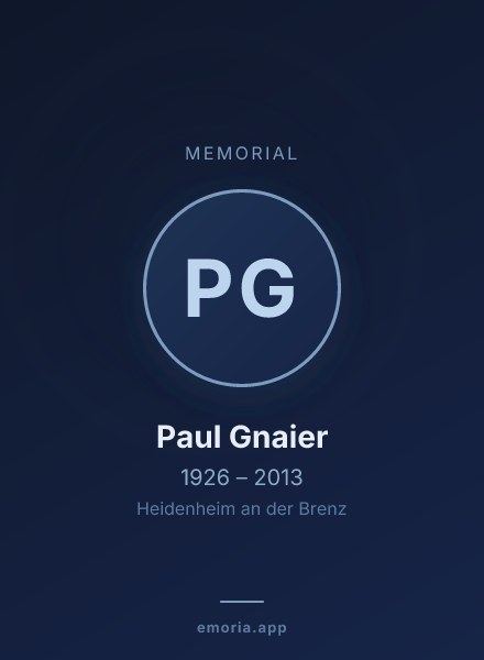 Memorial portrait of Paul Gnaier