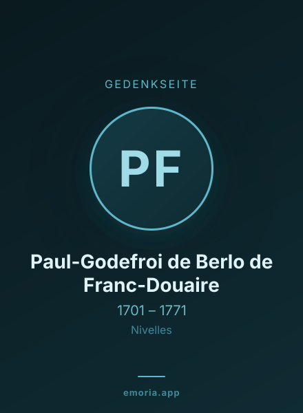 Gedenkportrait von Paul-Godefroi de Berlo de Franc-Douaire