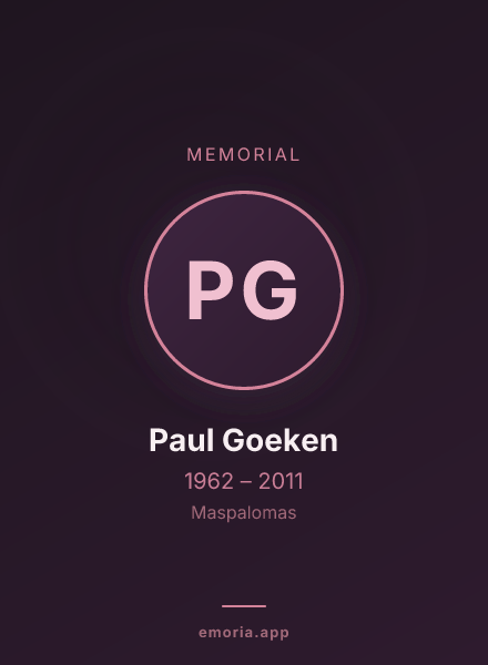 Memorial portrait of Paul Goeken