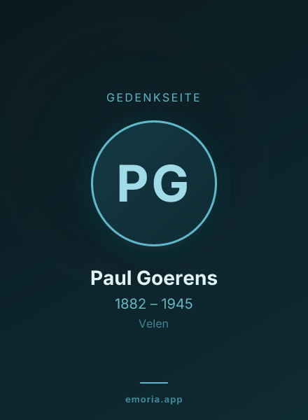 Gedenkportrait von Paul Goerens