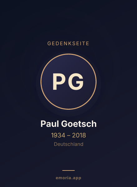 Gedenkportrait von Paul Goetsch