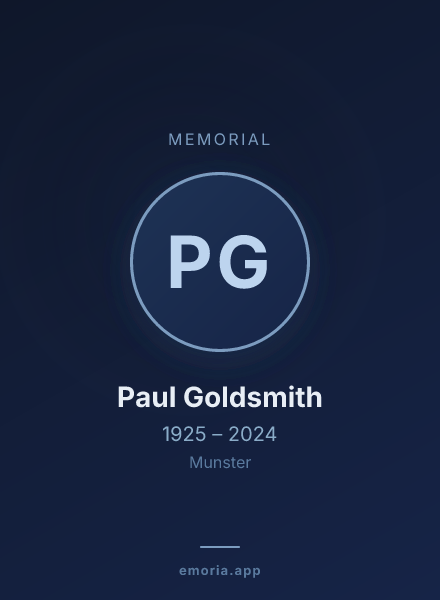 Memorial portrait of Paul Goldsmith