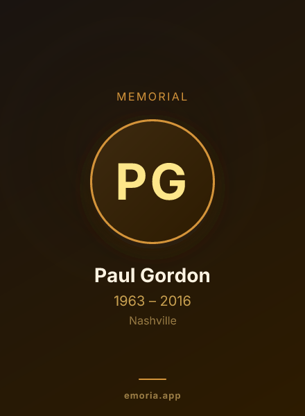 Memorial portrait of Paul Gordon