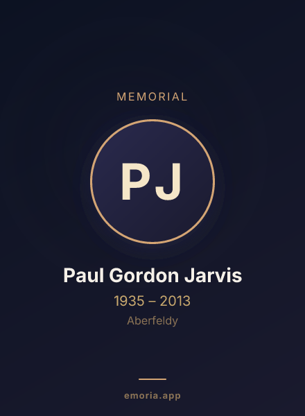 Memorial portrait of Paul Gordon Jarvis
