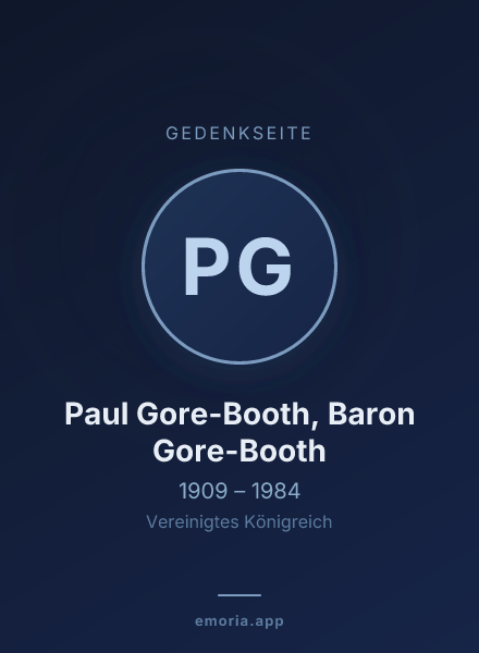 Gedenkportrait von Paul Gore-Booth, Baron Gore-Booth