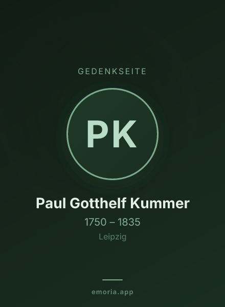Gedenkportrait von Paul Gotthelf Kummer
