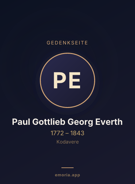 Gedenkportrait von Paul Gottlieb Georg Everth