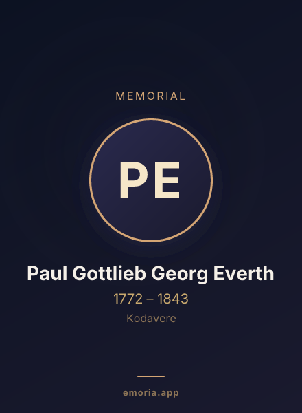 Memorial portrait of Paul Gottlieb Georg Everth