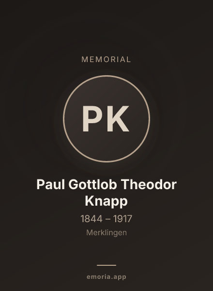 Memorial portrait of Paul Gottlob Theodor Knapp