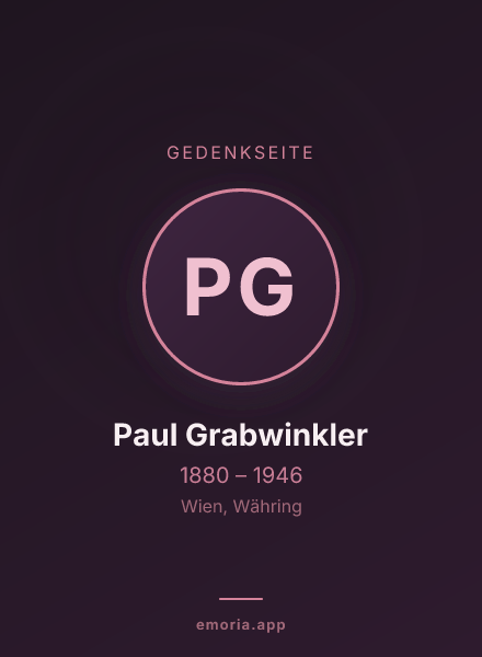 Gedenkportrait von Paul Grabwinkler