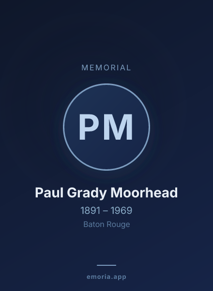 Memorial portrait of Paul Grady Moorhead