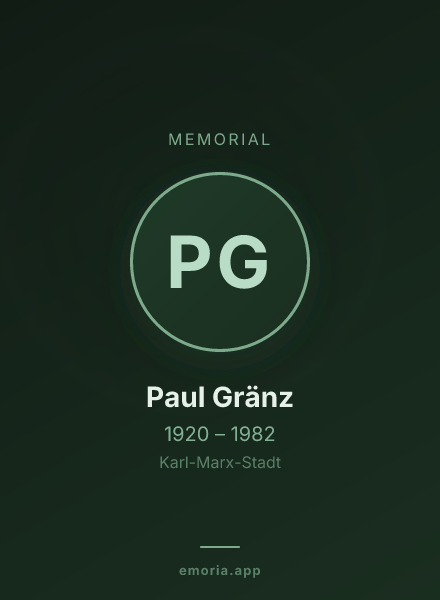 Memorial portrait of Paul Gränz