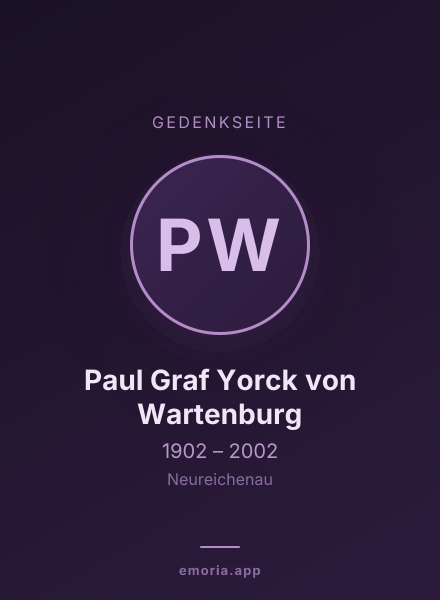 Gedenkportrait von Paul Graf Yorck von Wartenburg