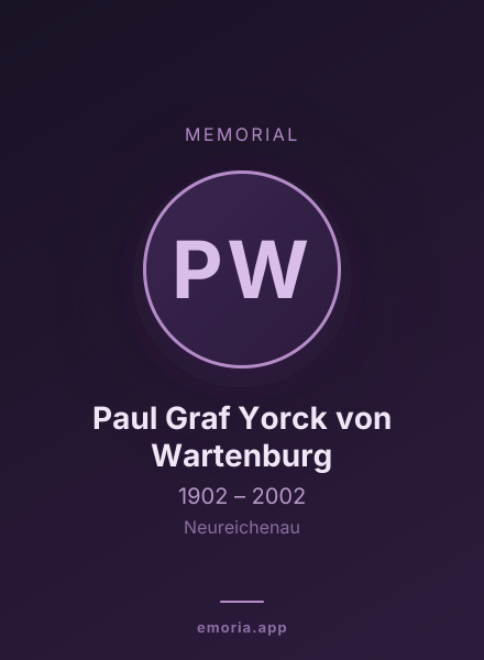 Memorial portrait of Paul Graf Yorck von Wartenburg