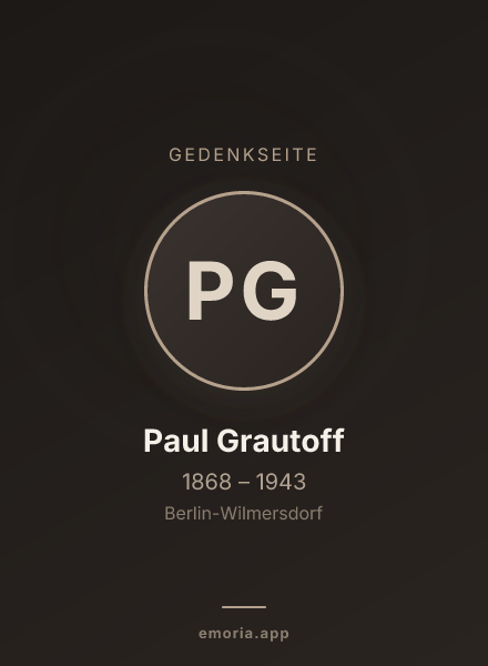 Gedenkportrait von Paul Grautoff