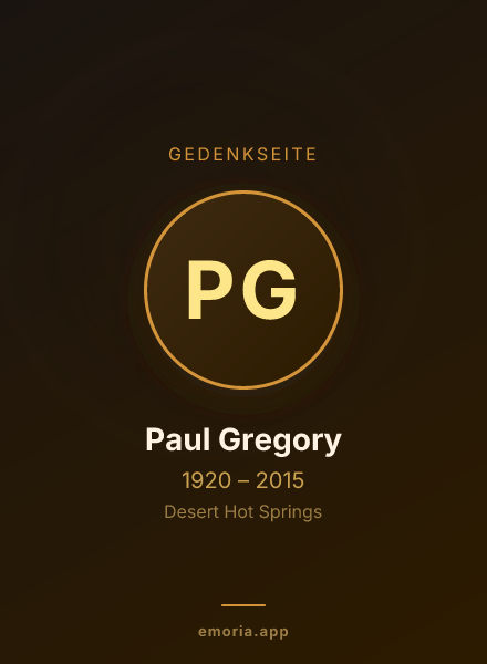 Gedenkportrait von Paul Gregory