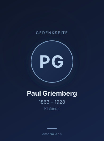 Gedenkportrait von Paul Griemberg