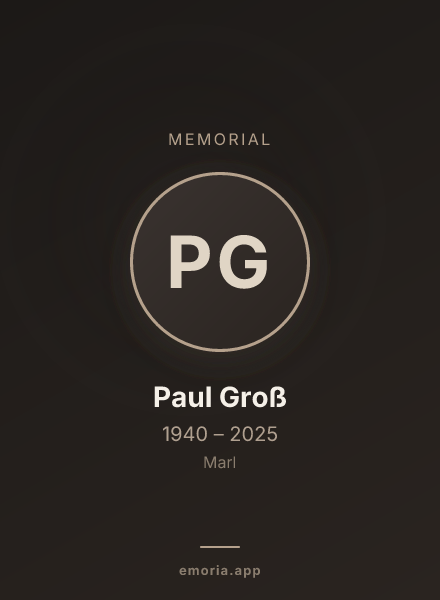 Memorial portrait of Paul Groß