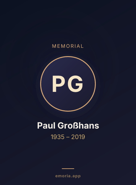 Memorial portrait of Paul Großhans