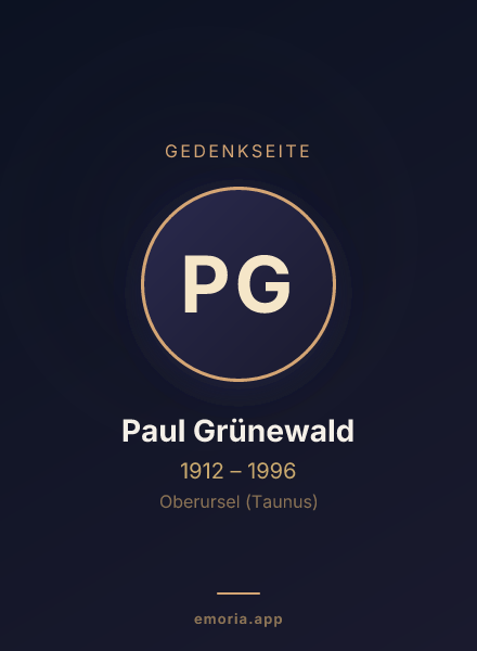 Gedenkportrait von Paul Grünewald