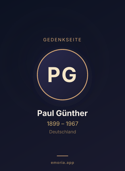 Gedenkportrait von Paul Günther