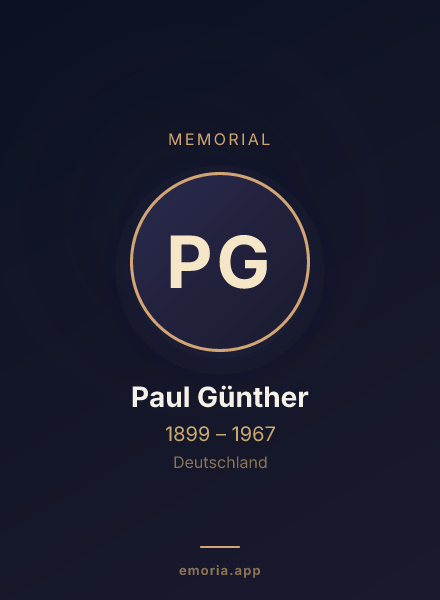 Memorial portrait of Paul Günther