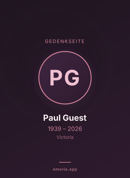 Gedenkportrait von Paul Guest