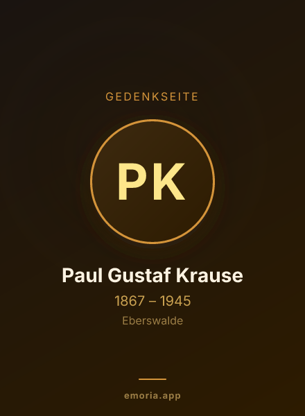 Gedenkportrait von Paul Gustaf Krause
