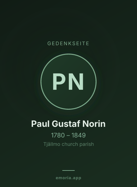 Gedenkportrait von Paul Gustaf Norin