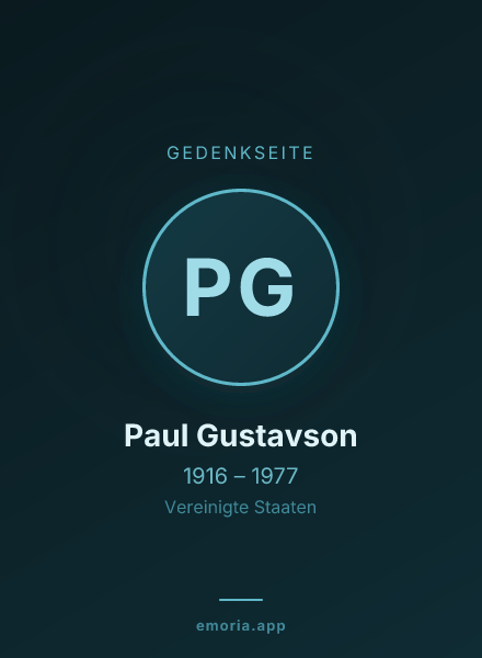 Gedenkportrait von Paul Gustavson