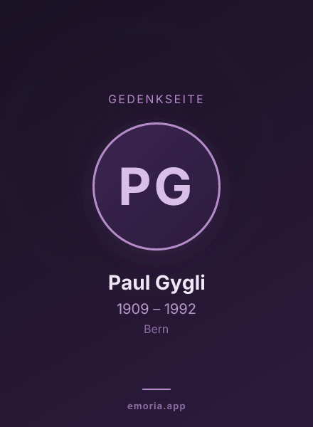 Gedenkportrait von Paul Gygli