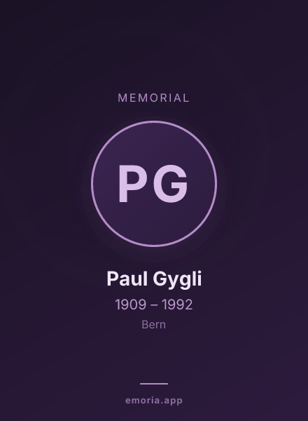 Memorial portrait of Paul Gygli